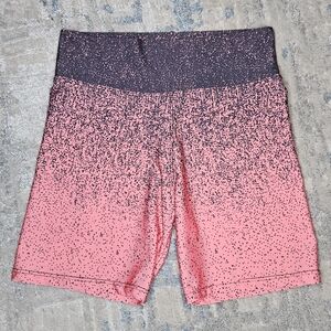 Womens Bike Shorts Small Pink Grey Ombre Exercise Stretch Unbranded 5"